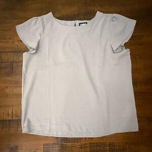 Lands End Women's Gray Blouse Size 12P Short Sleeve NWOT